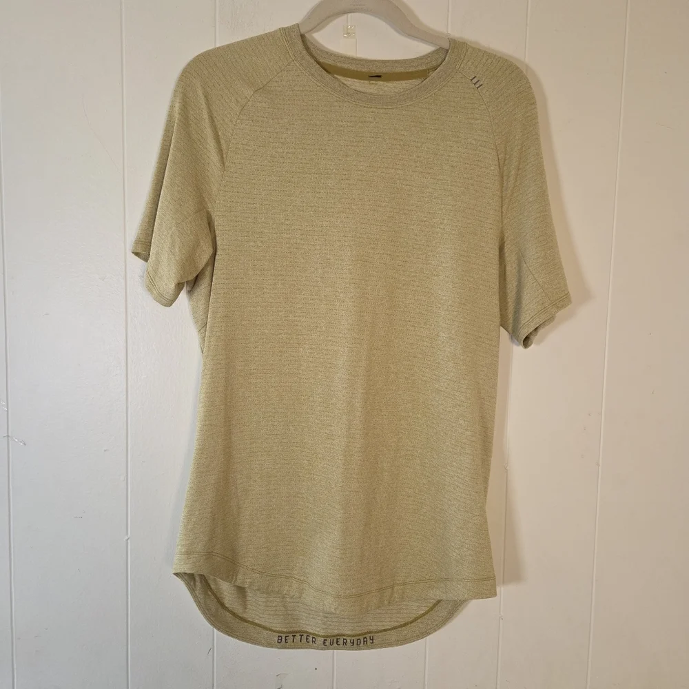 Lululemon Mens Drysense Training Tee Medium Heathered Bronze Green Medium - Picture 3 of 15